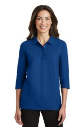 Port Authority Ladies Silk Touch 3/4 Sleeve Polo