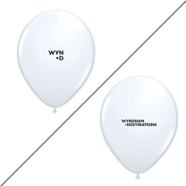 24 White Wyndham Destinations 11 Inch Balloons